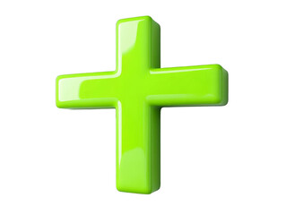 Obraz premium Isolated 3D Plus Green Sign On Transparent Background