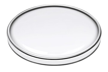 Isolated 3D Render of a Shiny Metallic White Circle on Transparent Background