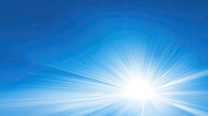 Radiant sunburst over clear blue sky nature scene digital art tranquil environment vibrant viewpoint