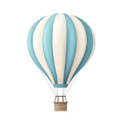 Fototapeta premium Floating Away Hot Air Balloon Rides Through Gentle Cloudy Sky, Nature and Environment Concept