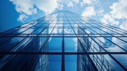 Glass and steel sci-fi tower reaching into space.