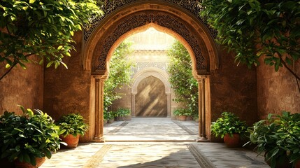 Fototapeta premium Beautiful archway leading to a historical courtyard.