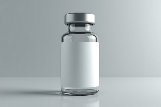 Blank Glass Vaccine Vial Mockup for Medical and Pharmaceutical Branding