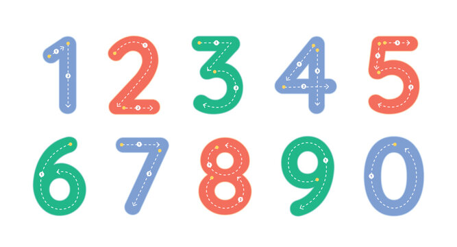 Number Tracing Guide Preschool Handwriting Practice Worksheet