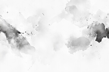 Obraz premium Abstract Black and White Watercolor Painting with Splatters and Washes