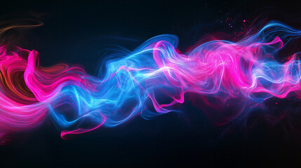 Obraz premium Swirling Liquid Paint Strokes in a Dynamic Electric Blue and Pink Composition