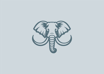 Elephant with Large Tusks Logo – A powerful elephant design with prominent tusks, symbolizing wisdom, strength, and heritage.