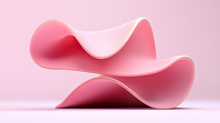 Curved pink sculpture contemporary art space abstract design minimalist environment artistic viewpoint