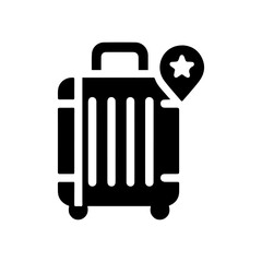 Luggage travel tourism icon with transparent background