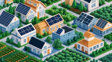Eco-Friendly Suburban Homes with Solar Panels - Sustainability