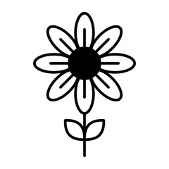 daisy flower black icon