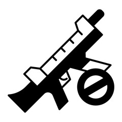 weapons are prohibited black icon