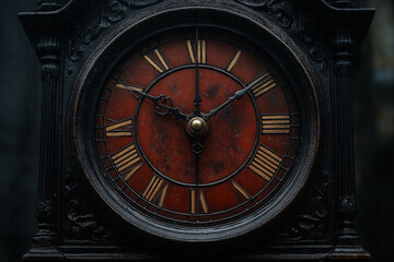  Midnight Antique Clock Close-Up