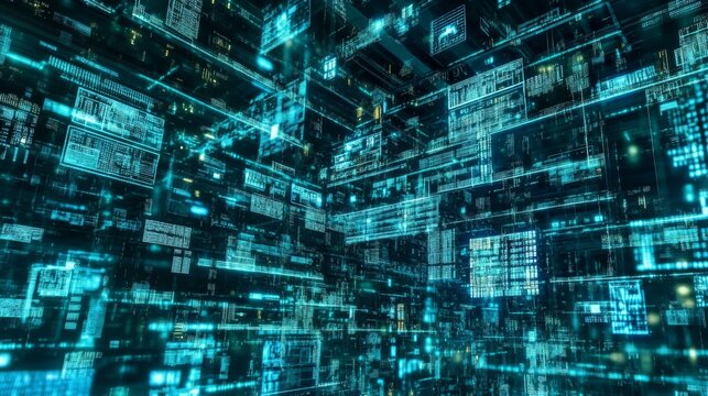 Cybersecurity engineer developing encryption algorithms for data protection, high-tech security operations center with multiple screens, Digital style