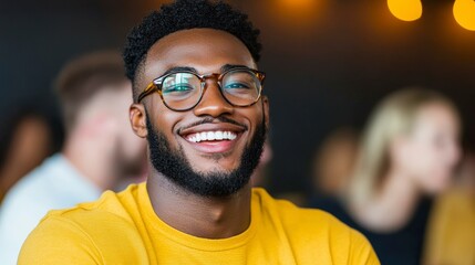 Fototapeta premium Joyful Young People Laughing Together in a Casual Setting Around a Bowl of Snacks