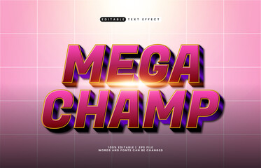 mega champ editable text effect with a hero and game text effect