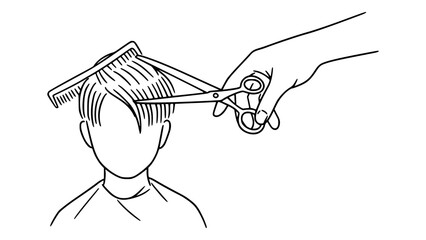 Haircut Pose Line Art: Simplify Grooming with Minimalist Art