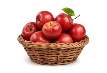 Fresh Red Apples in a Wicker Basket with Water Splash. Generative Ai