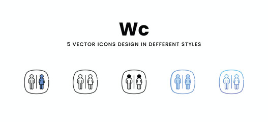 Wc vector icons set stock illustration