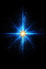 Obraz premium Bright starburst in dark space.