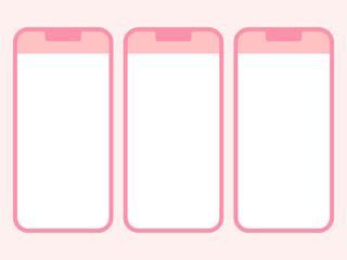 Abstract flat pink color smartphone frame design 