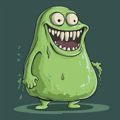 Cartoon Green Slime Monster