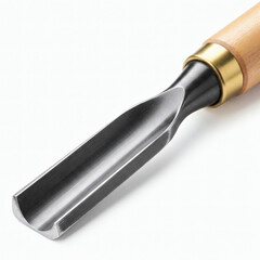 Fototapeta premium Chisel for wood carving on a white background close-up.