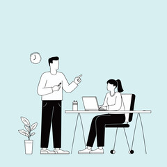 Office Scene with Two People