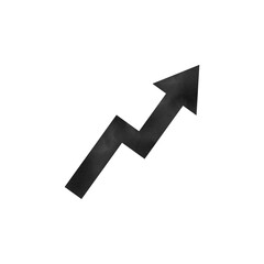 Watercolor Black Zigzag Up Arrow Icon