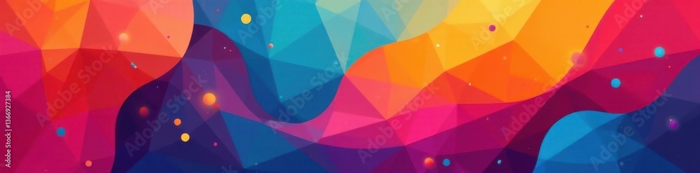 Fototapete Abstract geometric shapes in vibrant colors used for web design backgrounds, modern abstract art, computer interfaces , vector graphics