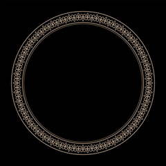 Oriental round frame. Vector illustration. Template for laser cutting, invitation, greeting card, laser, engraving, porcelain, embroidery, textile