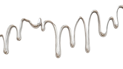 smooth metallic liquid resembling mercury flowing and dripping i