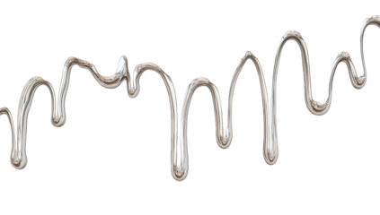 smooth metallic liquid resembling mercury flowing and dripping i