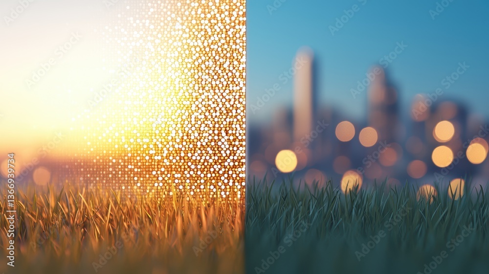 Poster resolution side by side comparison of low and high resolution images on a digital screen.