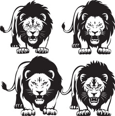Lion silhouette vector power logo  