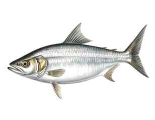 Fototapeta premium Illustration of a Silver Pompano Fish