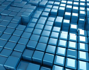 Abstract Blue Cubes Background