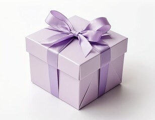 Obraz premium Lavender Gift Box with Ribbon