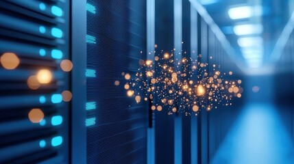 Server Cybersecurity monitoring system tracking real time server activity and threats.