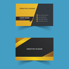 yellow business card design. modern double-sided business card design concept , clean and modern style