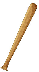 Realistic Wooden Baseball Bat Vector Illustration