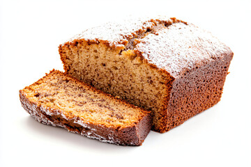 a loaf of bread with a slice cut out of it