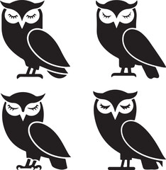 Owls silhouette vector image 