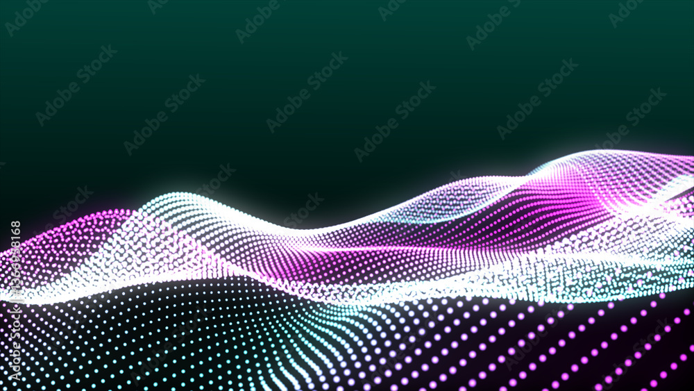 Poster abstract backgrounds with digital white dot wave. looping background made from trapcode form