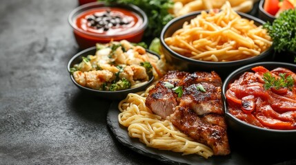 Delicious Variety of Asian Fusion Cuisine Dishes