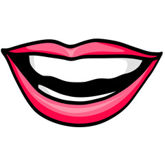 Mouth Smile Pink Lips Illustration