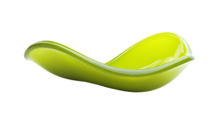 Abstract Green Curve on Transparent Background