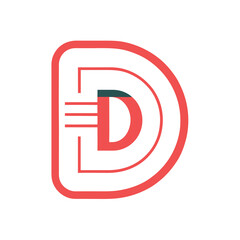 Fototapeta premium Minimalis Modern D Letter Vector Logo Design Template Use Any Purpose