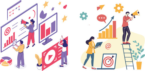 Digital Marketing Concept Vector Illustration 