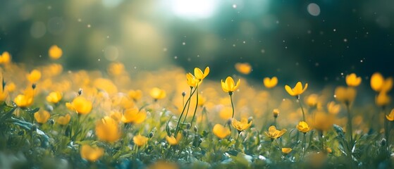 A field full of vibrant yellow daffodils in bloom creating a captivating and serene springtime landscape